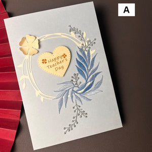 Creative Teacher's Day Greeting Card, Beautiful Greeting Cards, Embroidery Greeting Cards, Original Handmade Embroidery Greeting Cards-artworkcanvas