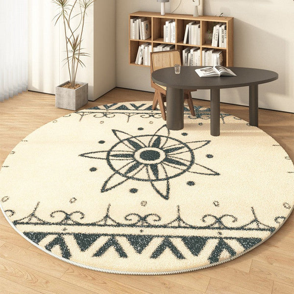 Dining Room Modern Rugs, Abstract Geometric Round Rugs under Sofa, Modern Area Rugs under Coffee Table, Contemporary Modern Rugs for Bedroom-artworkcanvas