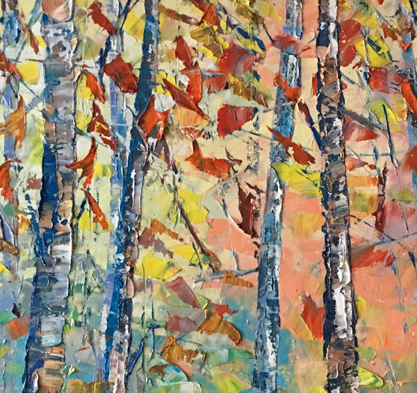 Birch Tree Painting, Landscape Painting, Original Wall Art, Canvas Art, Custom Large Oil Painting