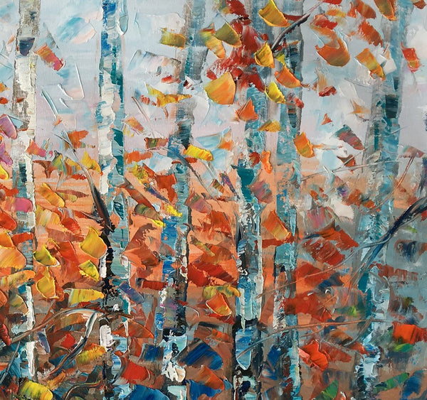 Birch Tree Wall Art, Custom Artwork, Art on Canvas, Living Room Wall Art, Ready to Hang