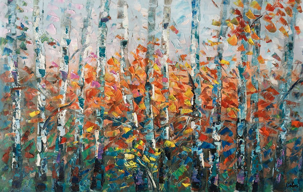 Birch Tree Wall Art, Custom Artwork, Art on Canvas, Living Room Wall Art, Ready to Hang