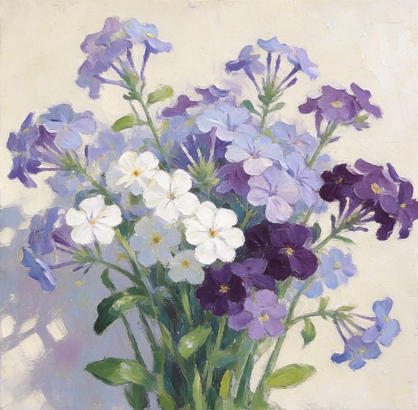 Original Flower Paintings, A Bunch of Blooming Forget-me-nots, Still Life Painting, Small Canvas Artwork, Hand Painted Canvas Art, Buy Small Paintings Online-artworkcanvas