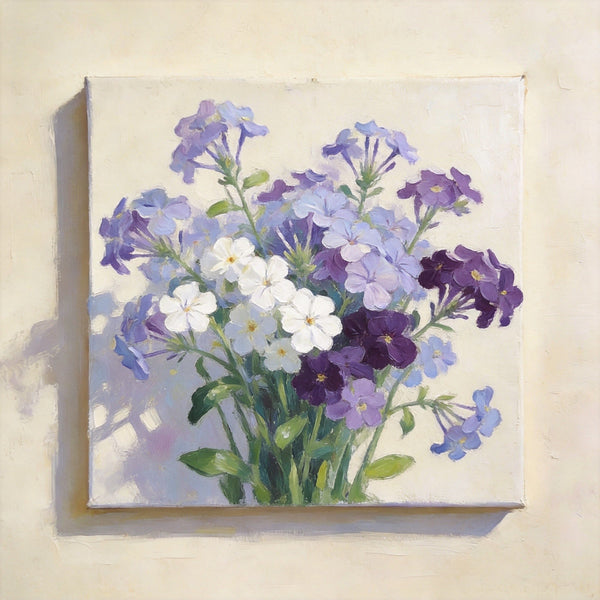 Original Flower Paintings, A Bunch of Blooming Forget-me-nots, Still Life Painting, Small Canvas Artwork, Hand Painted Canvas Art, Buy Small Paintings Online-artworkcanvas