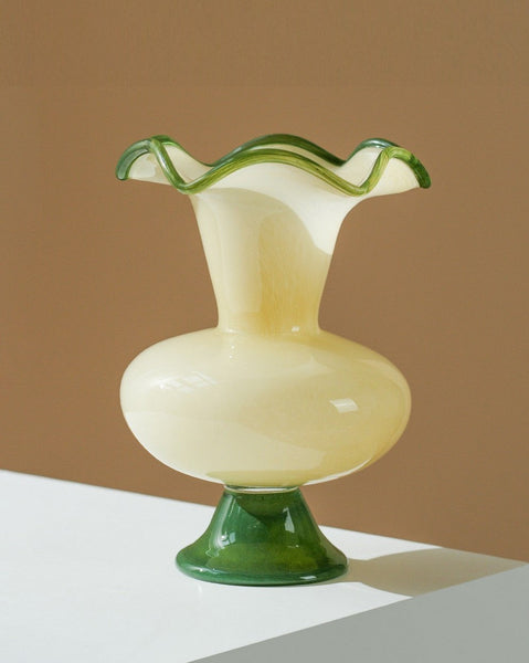 Contemporary Vase for Modern Home Decor, Unique Modern Glass Vase, Modern Glass Flower Vases, Handmade Liuli Vases, Centerpiece Vases on Table-artworkcanvas