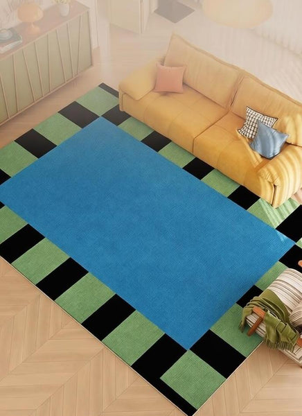 Mid Century Contemporary Rugs, Geometric Modern Rugs, Modern Living Room Rug Ideas, Colorful Area Rugs for Dining Room-artworkcanvas