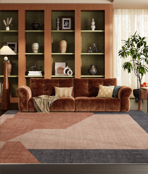 Mid Century Contemporary Modern Rugs, Abstract Modern Rugs for Living Room, Contemporary Geometric Carpets, Oversized Modern Rugs under Dining Room Table-artworkcanvas