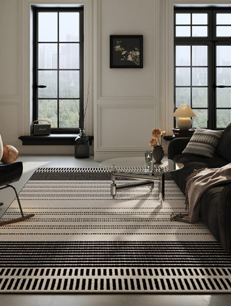 Geometric Contemporary Modern Rugs Next to Bed, Large Abstract Rugs for Living Room, Extra Large Modern Area Rugs-artworkcanvas