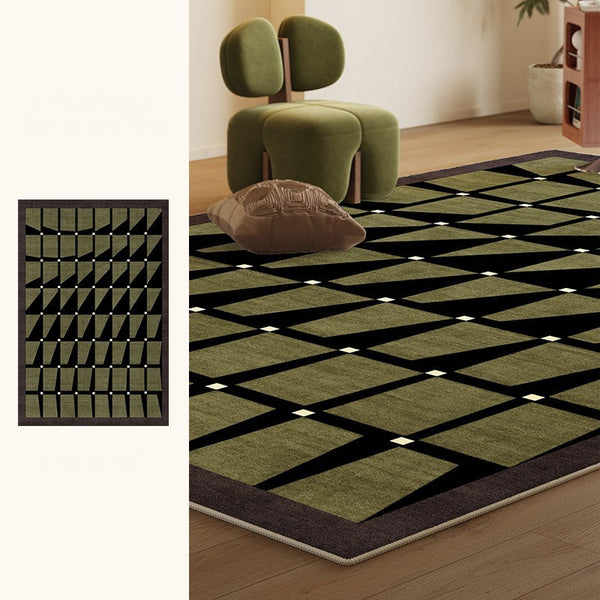 Modern Rugs for Dining Room, Modern Living Room Rug Ideas, Mid Century Modern Rugs Next to Bed, Green Contemporary Rugs for Bedroom-artworkcanvas