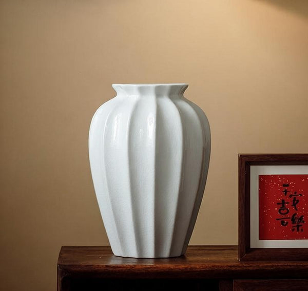 Centerpiece Ceramic Bud Vases, Porcelain Flower Vases, Large Flower Vases on Table, Handmade Water Holding Flower Vase-artworkcanvas