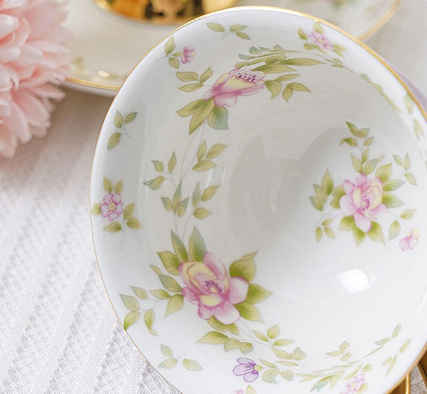 Elegant Ceramic Coffee Cups, Beautiful British Tea Cups, Unique Traditional Afternoon Tea Cup and Saucer in Gift Box, Royal Porcelain Tea Cup Set-artworkcanvas