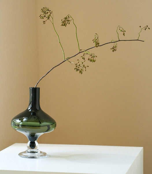 Decorative Glass Vase, Mid Century Glass Vases, Handmade Modern Vases for Bedroom, Centerpiece Contemporary Vases on Table, Modern Glass Vase for Flowers-artworkcanvas