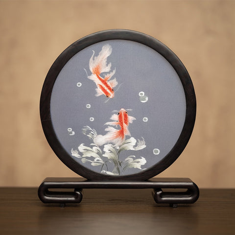 Exclusive Business Present Panda Embroidered Decor, Traditional Chinese Suzhou Embroidery Ornament, Premium Souvenir, Unique Birthday Gift-artworkcanvas