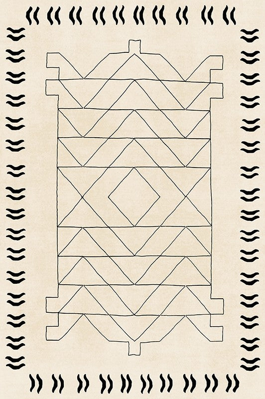 Modern Rugs for Dining Room, Mid Century Modern Rugs Next to Bed, Soft Contemporary Rugs for Bedroom, Cream Modern Carpets for Living Room-artworkcanvas