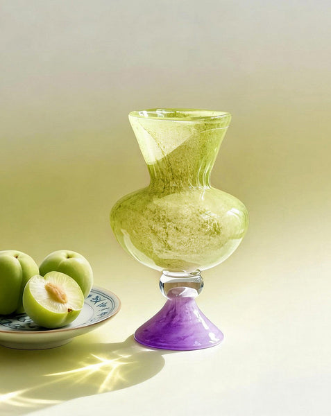 Centerpiece Contemporary Vases on Table, Modern Glass Vase for Flowers, Mid Century Glass Vases, Handmade Modern Vases for Living Room, Unique Decorative Glass Vase-artworkcanvas