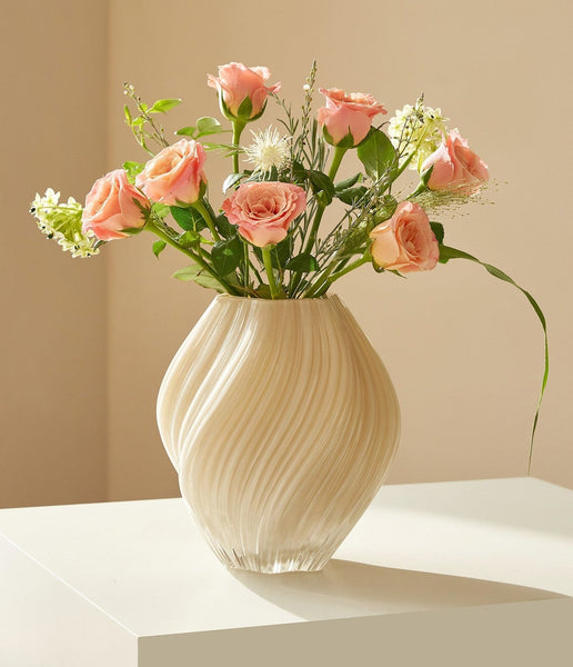 Handmade Contemporary Glass Vases, Unique Decorative Glass Vase, Mid Century Vases for Flowers, Modern Vases for Living Room, Centerpiece Vases on Table-artworkcanvas