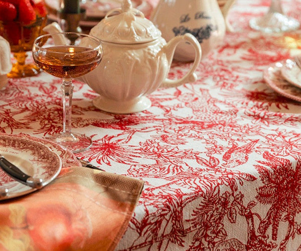 Modern Rectangle Tablecloth for Dining Room Table, Jungle Animals Leopard Parrot Pattern Tablecloth for Home Decoration, Large Square Tablecloth, Christmas Tablecloth-artworkcanvas