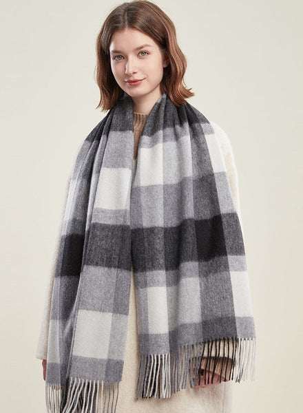 Soft Wool Scarf for women, Wool Scarf for Women, Plaid Winter Shawl, Christmas Holiday Gift, Evening Wrap, Large Winter Shawl, Elegant Shawl, Warm Cape, Winter Scarves-artworkcanvas