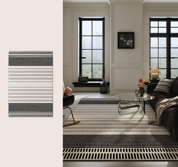 Geometric Contemporary Modern Rugs Next to Bed, Large Abstract Rugs for Living Room, Extra Large Modern Area Rugs-artworkcanvas