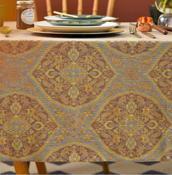 Persian Oriental Tablecloth for Dining Room Table, Extra Large Rectangle Table Covers for Kitchen, Cotton Square Tablecloth for Coffee Table-artworkcanvas