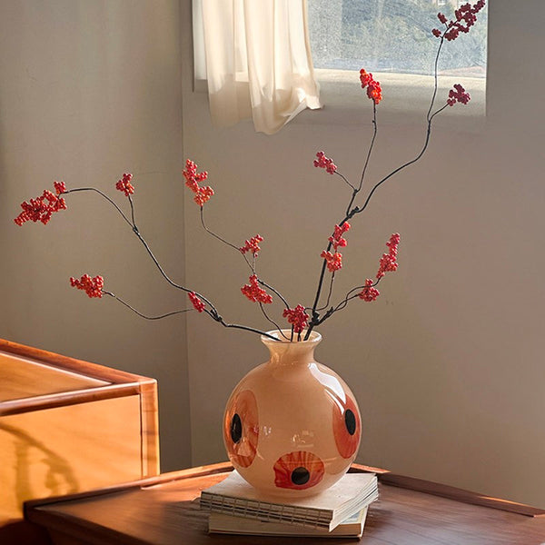 Unique Modern Vases for Flowers, Flower Vases on Table, Glass Bud Vases, Handmade Vintage Glass Flower Vases-artworkcanvas