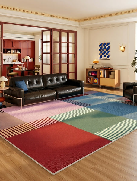 Traditional Colorful Modern Rugs for Living Room, Bedroom Modern Rugs, Large Contemporary Area Rugs, Geometric Carpets for Dining Room