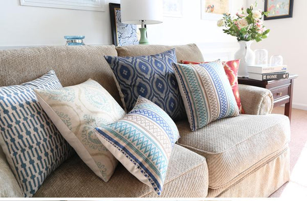 Large Geometric Pattern Throw Pillows, Decorative Pillows for Couch, Decorative Throw Pillow, Sofa Pillows for Living Room-artworkcanvas