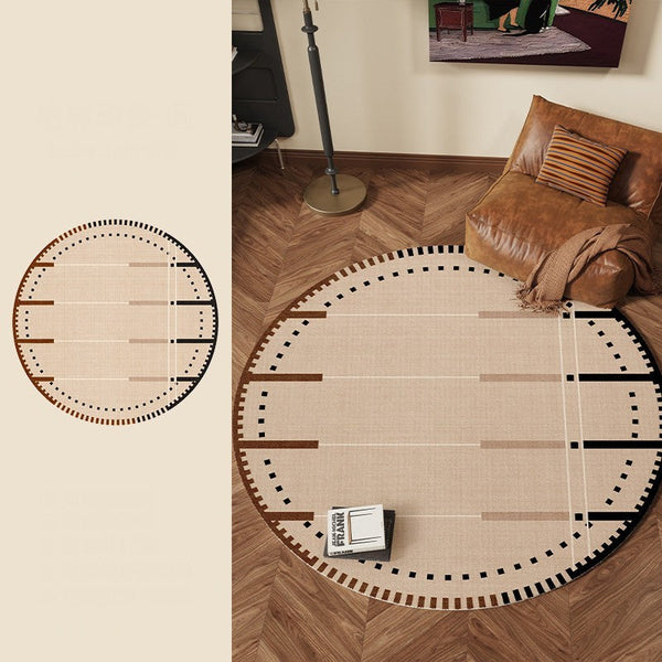 Geometric Round Rugs for Dining Room, Contemporary Modern Rugs, Mid Century Modern Rugs under Chairs, Bedroom Circular Modern Rugs-artworkcanvas