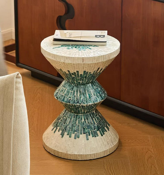 Modern Side Table, Shell Small Sofa Side Table, Contemporary Bedside Table, Bedside Small Side Table, Small End Table, Portable Casual Side Table, Creative Coffee Table, Contemporary Side Table-artworkcanvas