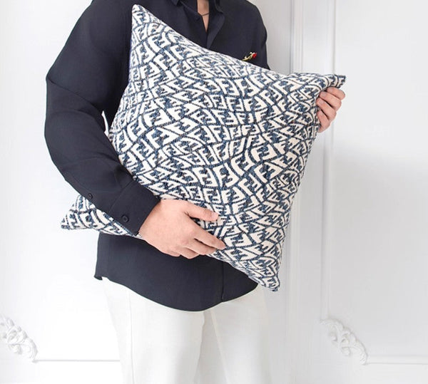 Modern Pillows for Couch, Blue Decorative Throw Pillows for Living Room, Decorative Pillow Covers, Large Modern Sofa Cushion-artworkcanvas