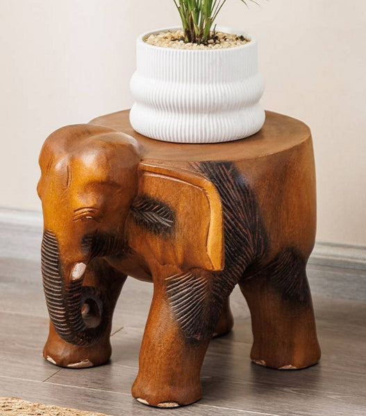 Handmade Solid Wood low Stool, Elephant Wooden Stool, Elephant Sofa Stool, Dining Table Stool, Creative Shoe-changing Stool-artworkcanvas