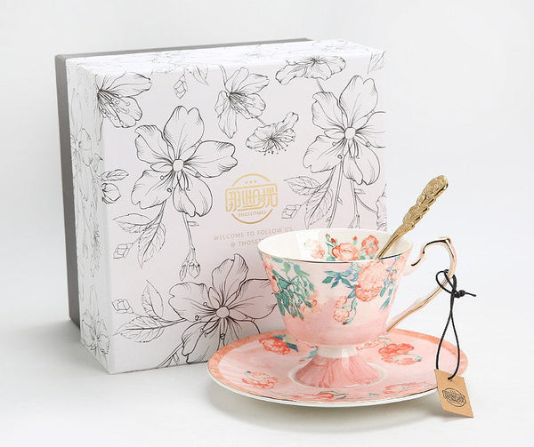 Ceramic Tea Cup Set, Luxury Tea Cup with Saucer, Elegant Coffee Cup, Porcelain Tea cups, British Tea Cup Set, Afternoon Tea Cup with Saucer Set-artworkcanvas
