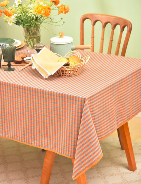 Rectangle Table Covers for Dining Room Table, Square Tablecloth for Coffee Table, Cotton Chequer Rectangular Tablecloth for Kitchen, Table Cloth-artworkcanvas