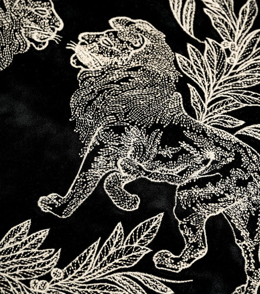 Modern Pillows for Couch, Embroidery Lion Decorative Pillow Covers, Decorative Throw Pillows for Living Room, Large Modern Sofa Pillows-artworkcanvas