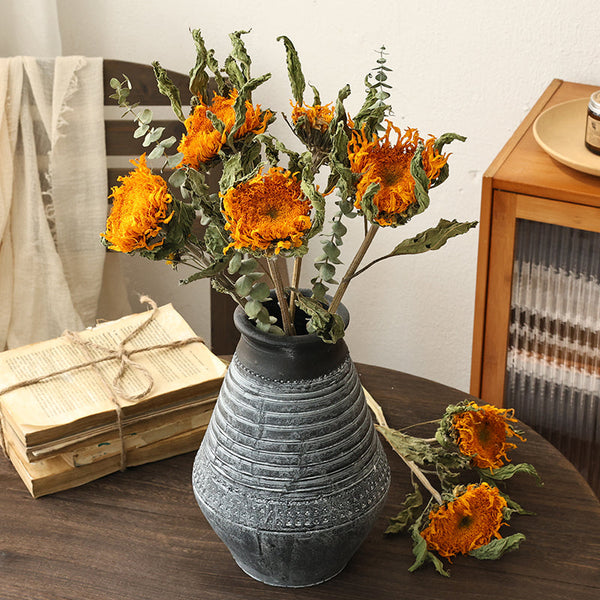 Natural Decorations, A Bunch of Sunflowers, Flower Arrangement, Handmade Artificial Flowers for Home Decor, Natural Dried Sunflower Stems-artworkcanvas