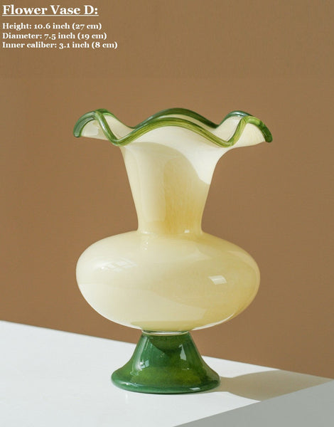 Contemporary Vase for Modern Home Decor, Unique Modern Glass Vase, Modern Glass Flower Vases, Handmade Liuli Vases, Centerpiece Vases on Table-artworkcanvas