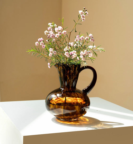 Mid Century Glass Vases, Centerpiece Contemporary Vases on Table, Handmade Modern Vases for Bedroom, Decorative Glass Vase, Modern Glass Vase for Flowers-artworkcanvas