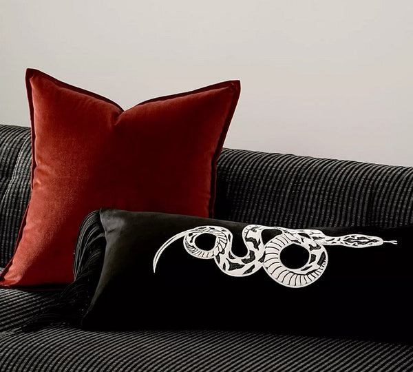 Large Modern Sofa Pillows, Modern Pillows for Couch, Red Decorative Pillow Covers, Decorative Throw Pillows for Living Room-artworkcanvas