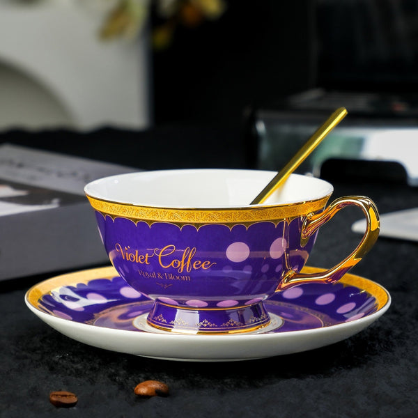 British Royal Tea Cup and Saucer Set in Gift Box, Ceramic Tea Cup and Saucer Set, Porcelain Coffee Cup with Saucer, Porcelain Tea Cup and Saucer Set-artworkcanvas