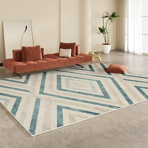 Abstract Contemporary Modern Rugs for Living Room, Geometric Modern Rug Placement Ideas for Dining Room, Large Modern Rugs for Bedroom-artworkcanvas