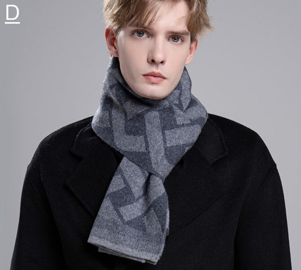 Wool Scarf for Gentleman, Thick Wool Scarf, Men's Winter Scarf, Casual Scarf Men, Men's Wool Scarf Winter, Fashion Scarf, Business Formal Men Scarf Styles-artworkcanvas
