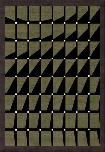 Modern Rugs for Dining Room, Modern Living Room Rug Ideas, Mid Century Modern Rugs Next to Bed, Green Contemporary Rugs for Bedroom-artworkcanvas