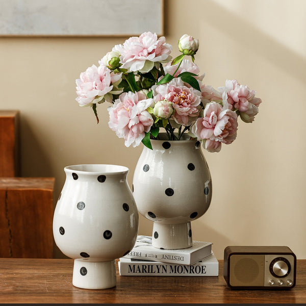 Small Flower Vases on Table, Handmade Water Holding Flower Vase, Ceramic Bud Vases, Modern Porcelain Flower Vases-artworkcanvas