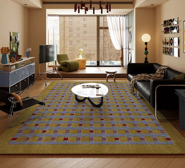 Mid Century Modern Rugs for Living Room, Vintage Area Rugs for Bedroom, Large Contemporary Area Rugs for Dining Room-artworkcanvas