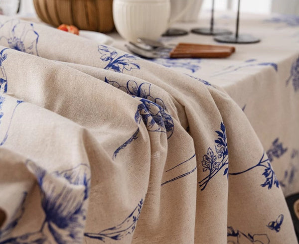 Wedding Tablecloth, Dining Room Flower Table Cloths, Large Rectangular Table Covers for Kitchen, Farmhouse Table Cloth, Square Tablecloth for Round Table-artworkcanvas