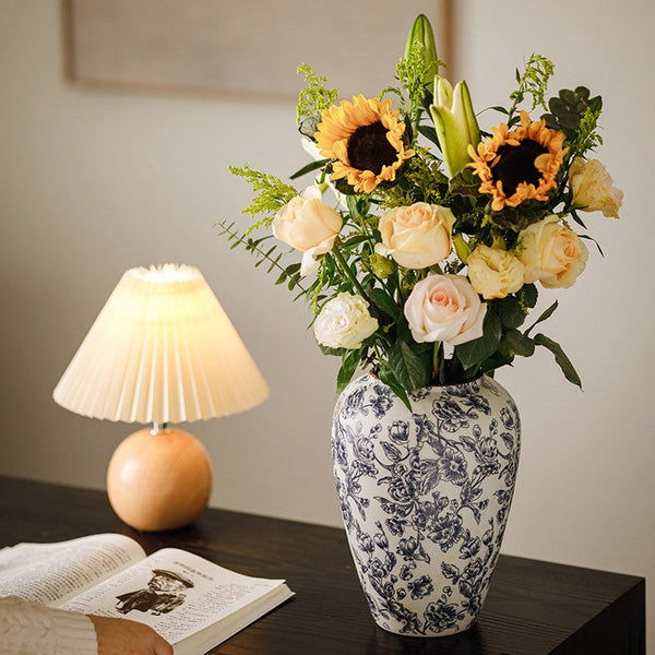 Porcelain Flower Vases, Modern Ceramic Bouquet Vases, Centerpiece on Dining Table, Flower Vase on Table, Handmade Water Holding Flower Vases-artworkcanvas