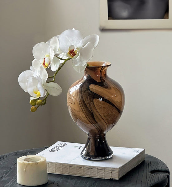 Modern Vases for Flowers, Unique Handmade Glass Bud Vases, Vintage Glass Flower Vases, Flower Vases on Table-artworkcanvas
