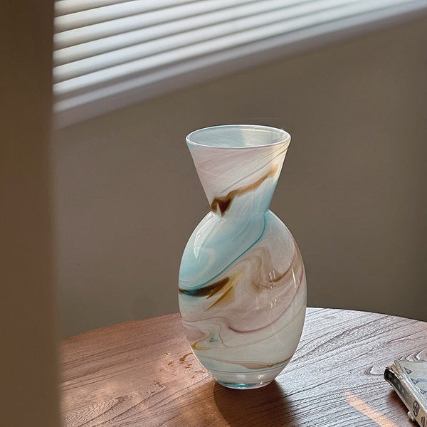 Cute Handmade Glass Vases, Vintage Small Glass Flower Vases, Flower Vases on Table, Modern Glass Vases for Flowers-artworkcanvas