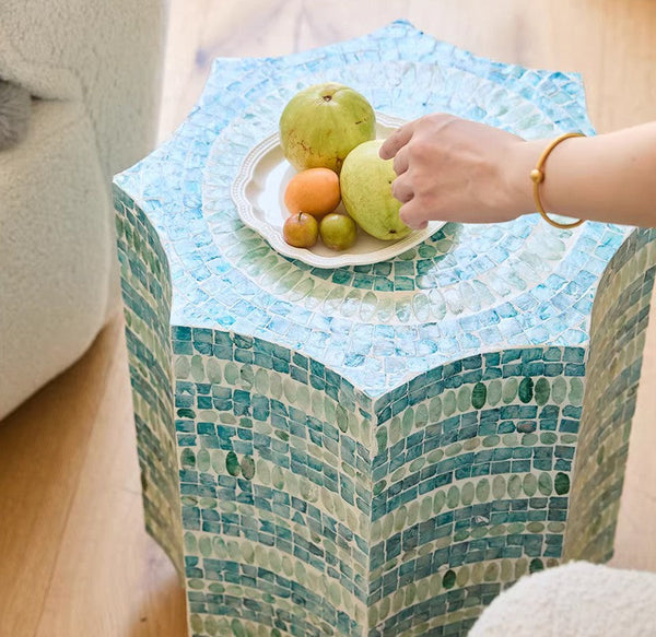 Contemporary Side Table, Contemporary Bedside Table, Bedside Small Side Table, Shell Small Sofa Side Table, Modern Side Table, Small End Table, Portable Casual Side Table, Creative Coffee Table-artworkcanvas