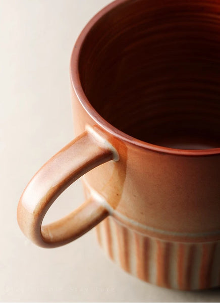 Elegant Porcelain Coffee Cups, Large Capacity Coffee Cup, Handmade Ceramic Coffee Mug, Large Pottery Coffee Cup, Large Tea Cup-artworkcanvas