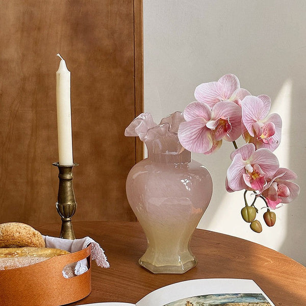 Water Holding Flower Vases, Glass Bud Vases, Bouquet Flower Vase, Vintage Glass Flower Vases, Handmade Flower Vases on Table-artworkcanvas